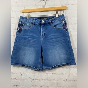 Thorn Mid Rise Womens Size 10 Patriotic Star Detail 5 Pocket Jean Shorts